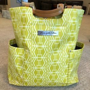 Petunia Pickle Bottom coated canvas tote bag
